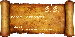 Bónis Bernadett névjegykártya